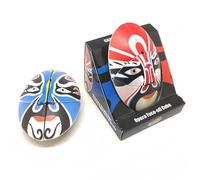 Racocou Cubo Mágico de Cambio de Rostro, Máscara de Ópera Sichuan, Impresión UV en Forma Especial, Cubo 2x2, Juguete de Rompecabezas, Herramienta para Aliviar el Estrés,Latón