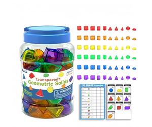 Racocou Envasado, Conjunto geométrico Transparente, 60 Piezas 6 Colores, Material Educativo para jardín de Infantes, Juguetes educativos, Regalo para el Desarrollo Cerebral