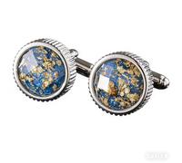 Racocou Gemelos de estilo francés para hombre, de color dorado con textura granulada, cristal transparente en forma de cúpula, ideales para camisas de traje de alta gama y moda,Negro