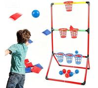 Racocou Juego al Aire Libre con Marco, 6 Pelotas, 6 Sacos de Arena, 6 canastas, 10 Clips, 4 estacas, 1 Bolsa para Patio Trasero, Playa, Campamento, Fiestas, reuniones Deportivas