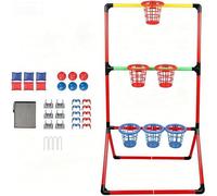 Racocou Juego al Aire Libre Set de Lanzamiento Marco 6 Pelotas 6 Sacos de Arena 6 cestas 10 Clips 4 estacas para el Suelo 1 Bolsa para Patio Trasero, Playa, Camping, Fiestas, Tailgates