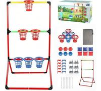 Racocou Juego de Lanzamiento al Aire Libre - Marco, 6 Bolas, 6 Sacos de Arena, 6 cestas, 10 Clips, 4 estacas, 1 Bolsa jardín, Playa, Camping, Fiestas y Tailgate
