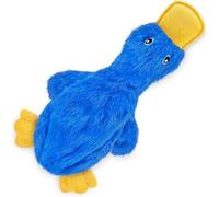 Racocou Juguete para Perro Pato Chirriante 34x16cm Juguete de Peluche Interactivo para Limpieza de Dientes y Alivio del Aburrimiento para Perros y Cachorros Pequeños a Medianos,Azul