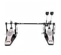 Racocou Pedal de Batería Doble Heavy Duty para Bombo con Enlace Ajustable 35-53cm, Transmisión de Doble Cadena, Ajuste Universal, Pedal de Batería con Maza para Principiante o Adulto