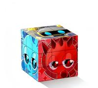 Racocou Personajes de Dibujos Animados, Creativo, Cubo Speed 3x3, Rompecabezas, Juguete de Inteligencia, Adecuado para Fines educativos y para aliviar el estrés de Manera Creativa,Negro