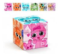 Racocou Personajes de Dibujos Animados, Creativo, Cubo Speed 3x3, Rompecabezas, Juguete de Inteligencia, Adecuado para Fines educativos y para aliviar el estrés de Manera Creativa,Latón