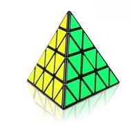 Racocou Pirámide, tetraedro de Cuatro Caras de Alta complejidad, Cubo Mágico 4x4 de resolución rápida, Juguete Educativo, para Aprendizaje y Creatividad Relajante