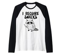 Racoon I Require Snacks Camiseta Manga Raglan