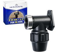 Racor Ø 20mm 1/2″ de Codo 90° con Soporte de Pared y Rosca Hembra Reforzada