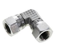 Racor acodado 90deg G1/8'' Hembra Acero alta presión 60° Cono 575bar (8078.75psi) Hidráulico