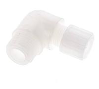 Racor de compresión codo 10x8mm y G1/2'' PVDF con rosca macho 10 bar