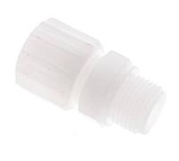 Racor de compresión recto 15x9mm y G1/2'' PVDF con rosca macho 10 bar PVC y PA