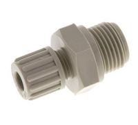 Racor de compresión recto de PP de 8x6 mm y G1/2'' con rosca macho 10 bar