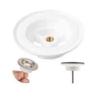 Racor de Fregadero de Repuesto, Ø 1 1/4", Base de PP en Blanco, con Tuerca de latón, Pieza de Repuesto para la válvula de tapón del Fregadero, Racor de sifón estándar, para válvula Universal, 1 Pack