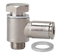 Racor en L "metálico", G 1/2 a, para manguera de diámetro exterior de 12 mm, presión de trabajo máx. 16 bares, latón niquelado.