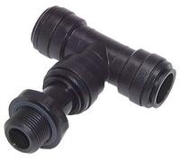 Racor en T de 28mm x G3/4'' con rosca macho POM NBR FDA Giratorio