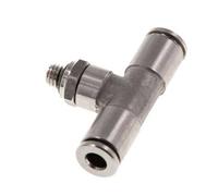 Racor en T de 4 mm x M 5 con rosca macho Acero/PA 66 NBR Orientable