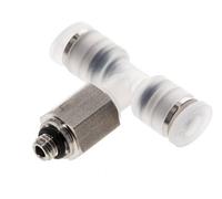 Racor en T de 4mm x M 5 con rosca macho PA/Acero inoxidable EPDM FDA Giratorio