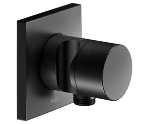 Racor KEUCO IXMO, válvula de cierre con conexión de manguera y soporte oculto del cabezal de ducha, roseta cuadrada, mango puro IXMO, 59541370202, Color: Negro Mate