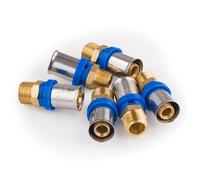 Racor macho Ø16-3/8 para multicapa a prensar | Pack de 6 unidades | Conexión resistente y duradera | Ideal para fontanería y calefacción | Fácil instalación | QUICK PLOMBERIE