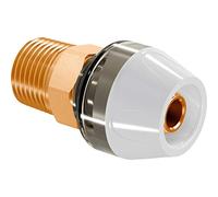 Racor macho 20-R3/4"MT, concepto de herramienta incorporada, indicador visual y sonoro de unión, código color por dimensión, color blanco (referencia 1048568)