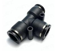 Racor neumático de 2 vías con conexión rápida de e Codo en T de PU 2-4 vías, empuje cruzado for conectar el conector aire neumático, 1/8-5/8 pulgadas, Multicolor(Pe,1l4 Inch)