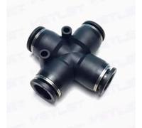 Racor neumático de 2 vías con conexión rápida de e Codo en T de PU 2-4 vías, empuje cruzado for conectar el conector aire neumático, 1/8-5/8 pulgadas, Multicolor(Pza,1l4 Inch)