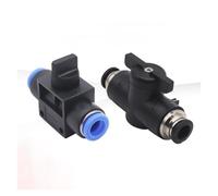 Racor neumático de 2 vías con conexión rápida de e Conexión rápida neumática en línea de 2 vías manual encendido y apagado 4-12 mm Negro Azul(Buc-12)