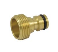 Racor rápido con rosca macho de 3/4", conexión rápida y segura, ideal para tuberías y sistemas de riego.