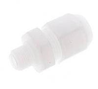 Racor recto de PVDF de 4x6mm y G3/8'' con rosca macho 10bar/145psi