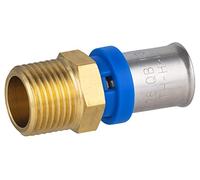 Racor recto macho Ø16-1/2 multicapa a prensar | Pack de 10 unidades | Conexión resistente y duradera | Ideal para instalaciones de fontanería | Fácil instalación y ajuste seguro | QUICK PLOMBERIE