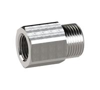 Racor reductor, largo, G 1/2 A, G 3/8 I, SW 24, acero inoxidable 1.4571, presión de trabajo máx. 60 bares, temperatura de funcionamiento Máx. 150 °C.