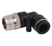 racor roscado codo plástico - racor de 90 grados, plástico resistente, rosca de 1/2 pulgada, caja con 2 unidades.