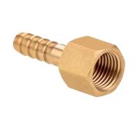 Racores de empalme con espiga de latón, Hembra de cobre amarillo del NPT al conector la instalación tuberías Barb for manguera en tamaños múltiples(Female,1L4 NPT TO 1L4 INCH-5 PCS)