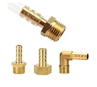 Racores de empalme con espiga de latón, Paquete de 2 conectores latón for manguera, rosca macho BSP, varios tamaños(Pc,Barb 6mm-1I2)