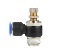 Racores Push to Connect 5 piezas de conexión rápida neumática SL 4 6 8 10 12 mm, rosca 1/8 1/4 3/8 1/2, válvula reguladora de velocidad de aire, válvula de mariposa(SL12-03 (OD10MM-3I8))