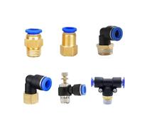 Racores Push to Connect Conector neumático de aire PC/PCF/PL/PB/PLF, rosca de 4/6/8/10/12 mm, 1/8, 1/4, 3/8 y 1/2, conectores rápidos for mangueras y tubos.(OD10mm-1I2,PL)