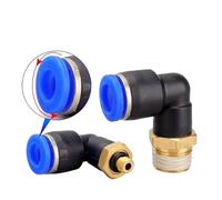 Racores Push to Connect Conectores neumáticos PL 4, 6, 8, 10 y 12 mm, rosca de 1/8" r1/4", 3/8" y 1/2", for mangueras de aire, 20/50/100 unidades(PL12-01,100 PCS)