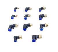 Racores Push to Connect Conectores neumáticos PL de 4 mm, 6 mm, 8 mm, 10 mm y 12 mm, rosca de 1/8", 1/4", 3/8" y 1/2", for mangueras de aire y, 20/50/100 unidades(PL10-04,20 PCS)