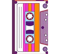 RAD PADZ: Neon on White Cassette Tape Composition Book: nostalgic 6X9" 120 page college ruled novelty gift