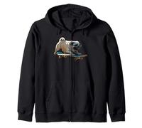 RAD Pug Skater Merch-Funny Dog on Skateboard con Gafas de Sol Sudadera con Capucha