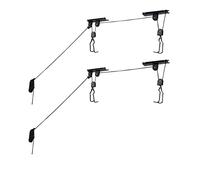 RAD Sportz - Juego de 2 elevadores de Bicicleta de Calidad para Garaje con Capacidad de 100 Libras, Incluso Funciona como Elevador de Escalera, Color Negro