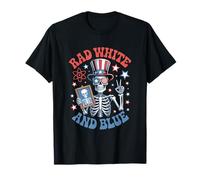 Rad White and Blue Skeleton Radiology Fun Camiseta