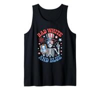 Rad White and Blue Skeleton Radiology Fun Camiseta sin Mangas