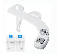 RADAAB Bidé de Mano Izquierda,para la higiene íntima，Limpieza Frontal y Trasera（Agua fría y Caliente），con boquillas Dobles retráctiles（Color Blanco）