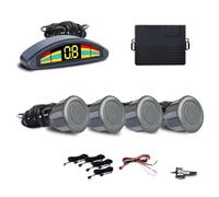 Radar aparcaje Kit Sensor Aparcamiento Delantero Prefijo Automático Parktronic Sistemas De Asistencia Para Vehículos Alarma Zumbador Volumen Sensores Geomagnéticos Altavoces Coche(Gray)
