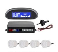 Radar aparcaje Sensor De Aparcamiento Para Coche Con Monitor De Marcha Atrás Parktronic Automático 4 Sensores Sistemas De Detección De Radar Pantalla Retroiluminada Sensores(White)