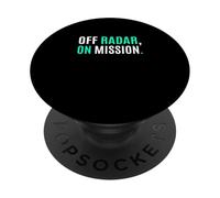 Radar Verde Azulado Claro Aqua Color Off Radar, On Mission. Aqua Graphic PopSockets PopGrip Adhesivo