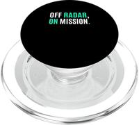 Radar Verde Azulado Claro Aqua Color Off Radar, On Mission. Aqua Graphic PopSockets PopGrip para MagSafe