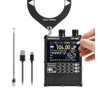 Raddy DP-666 Radio DSP Banda Completa Chip TEF6686, Receptor Profesional Am/FM/LW/MW/SW RDS, Pantalla Táctil 2,8" con Stylus, Batería 5000mAh, Antena Telescópica y Donut, Portátil Actualizable